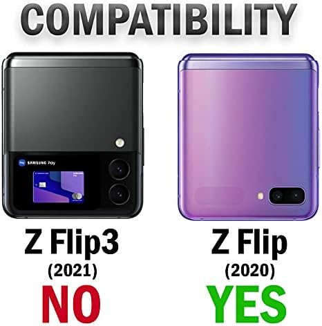 מקרה עם קליפ עבור גלקסי Z Flip, NakedCellphone [שחור] כיסוי הצמד עם [סיבוב/מחגר] משולבת מחזיק נרתיק הירך לחגורה